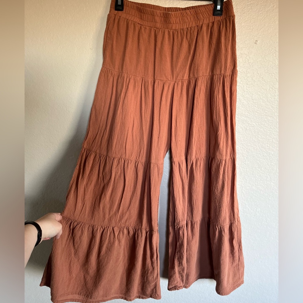 Lush Boho Burnt Orange Pants | Size Large